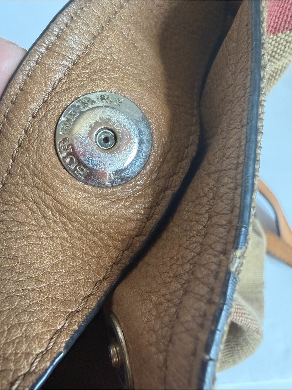 Burberry Brown Canvas Bucket Bag with Tassel and Coin Pouch - Picture 11 of 13